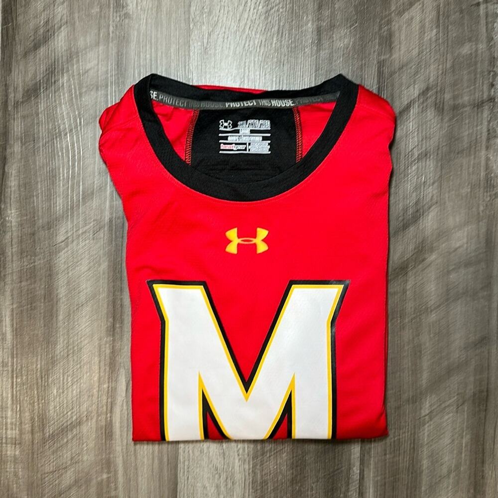Maryland Terrapins Under Armour Mesh Long Sleeve Pullover - 2XL